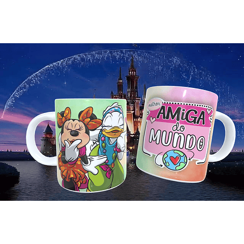 20 Artes para Caneca Amizade Disney Arquivo Editável 