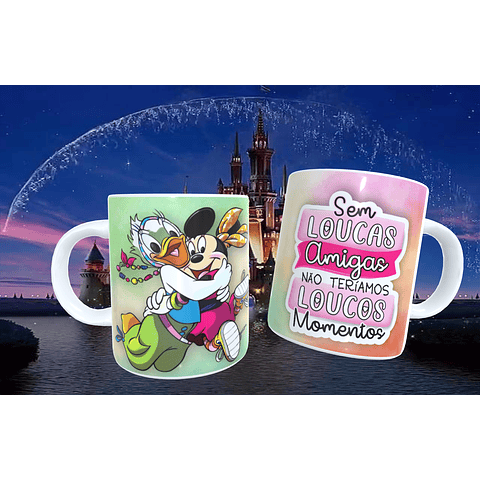 20 Artes para Caneca Amizade Disney Arquivo Editável 