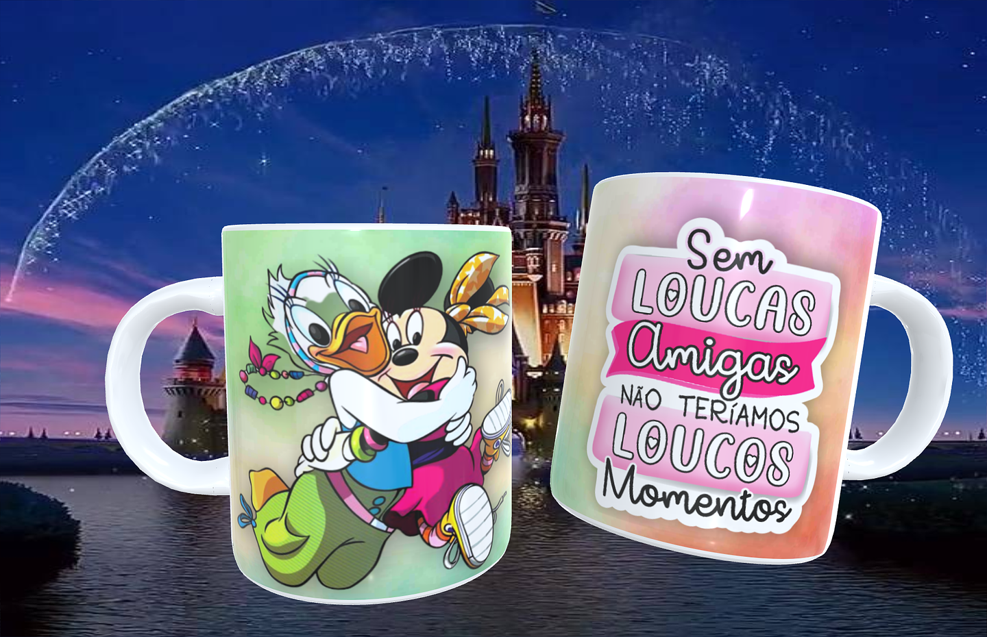 20 Artes para Caneca Amizade Disney Arquivo Editável  13