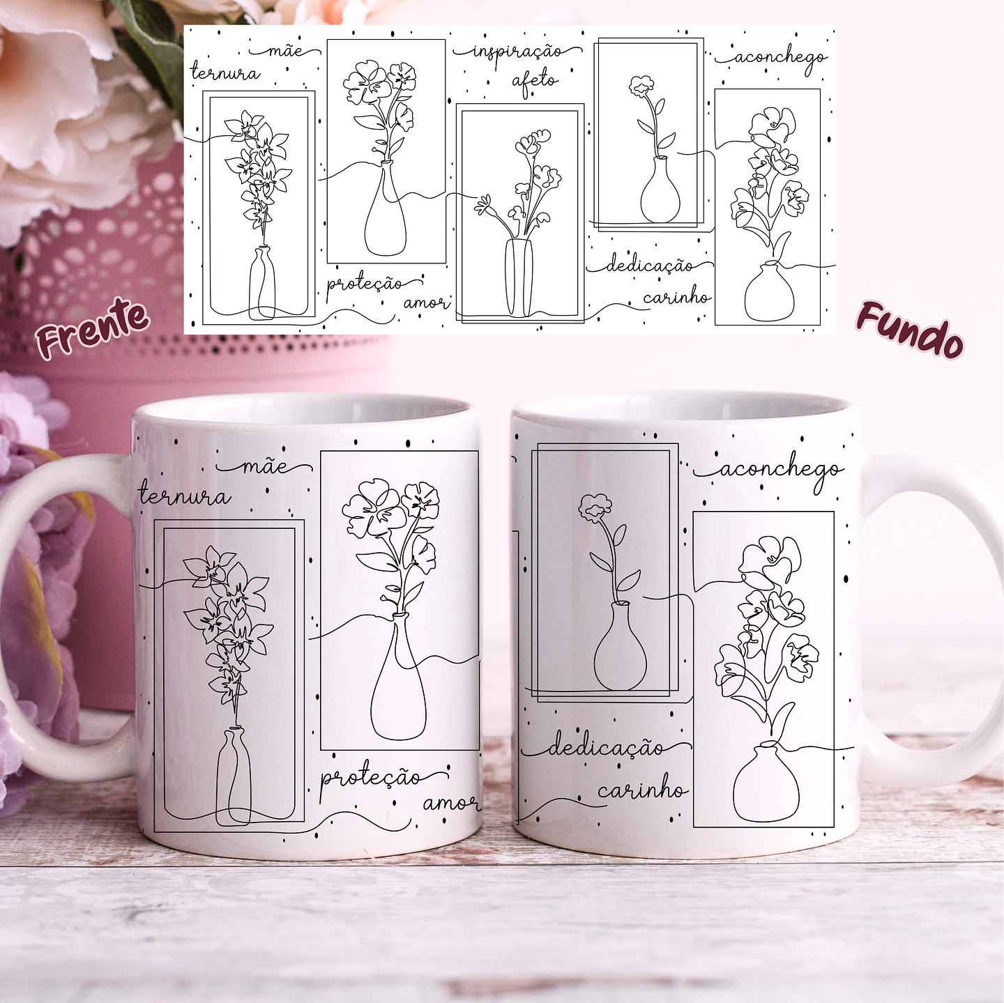 25 Artes para Caneca Dia das Mães em Linhas Arquivo Jpg 21