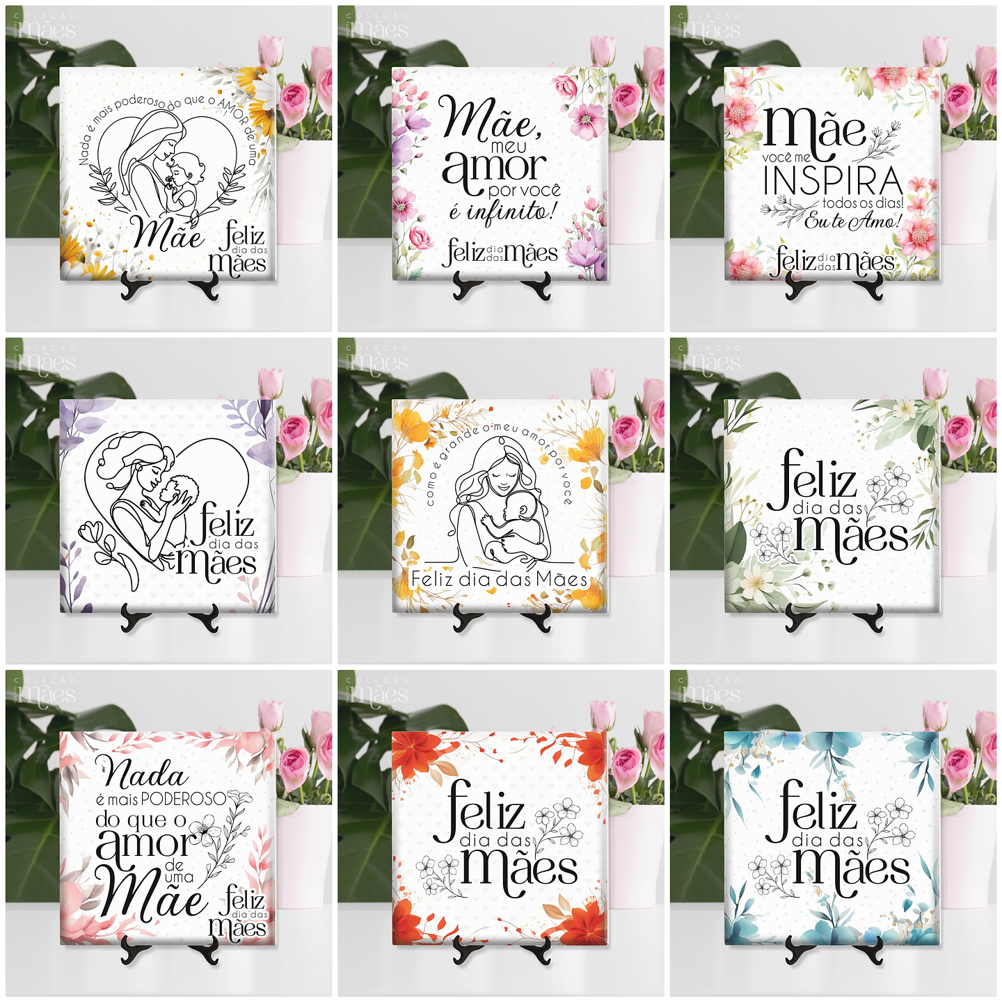 40 Artes para Caneca e Azulejo Dia das Mães Arquivo Editável 15