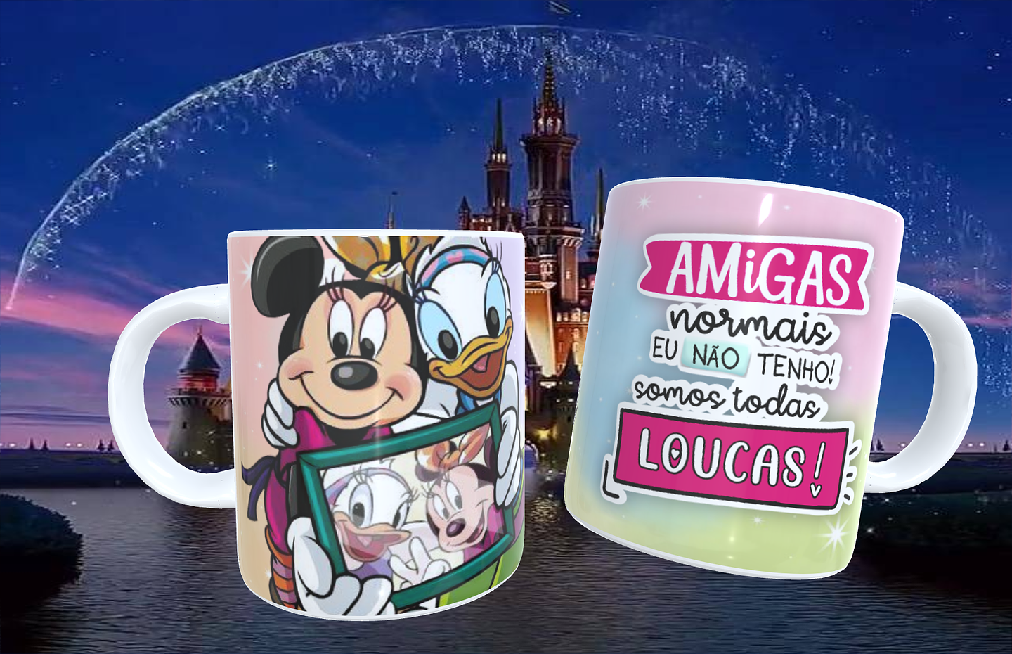 20 Artes para Caneca Amizade Disney Arquivo Editável  17
