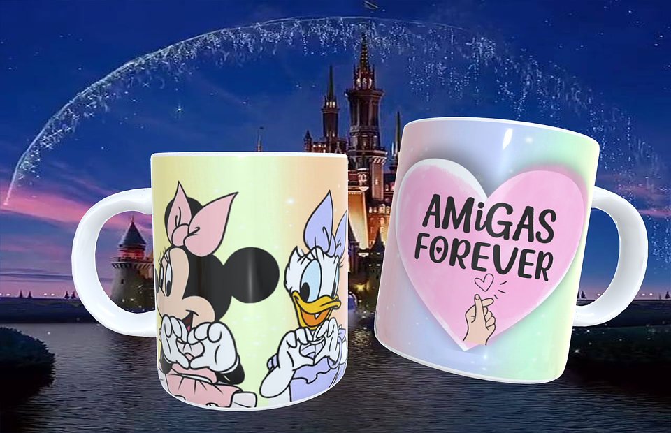 20 Artes para Caneca Amizade Disney Arquivo Editável  18