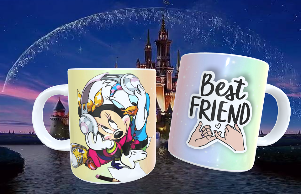 20 Artes para Caneca Amizade Disney Arquivo Editável  19