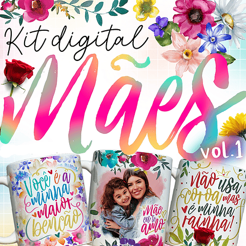 27 Artes para Caneca e Azulejo Dia das Mães Arquivo em Png