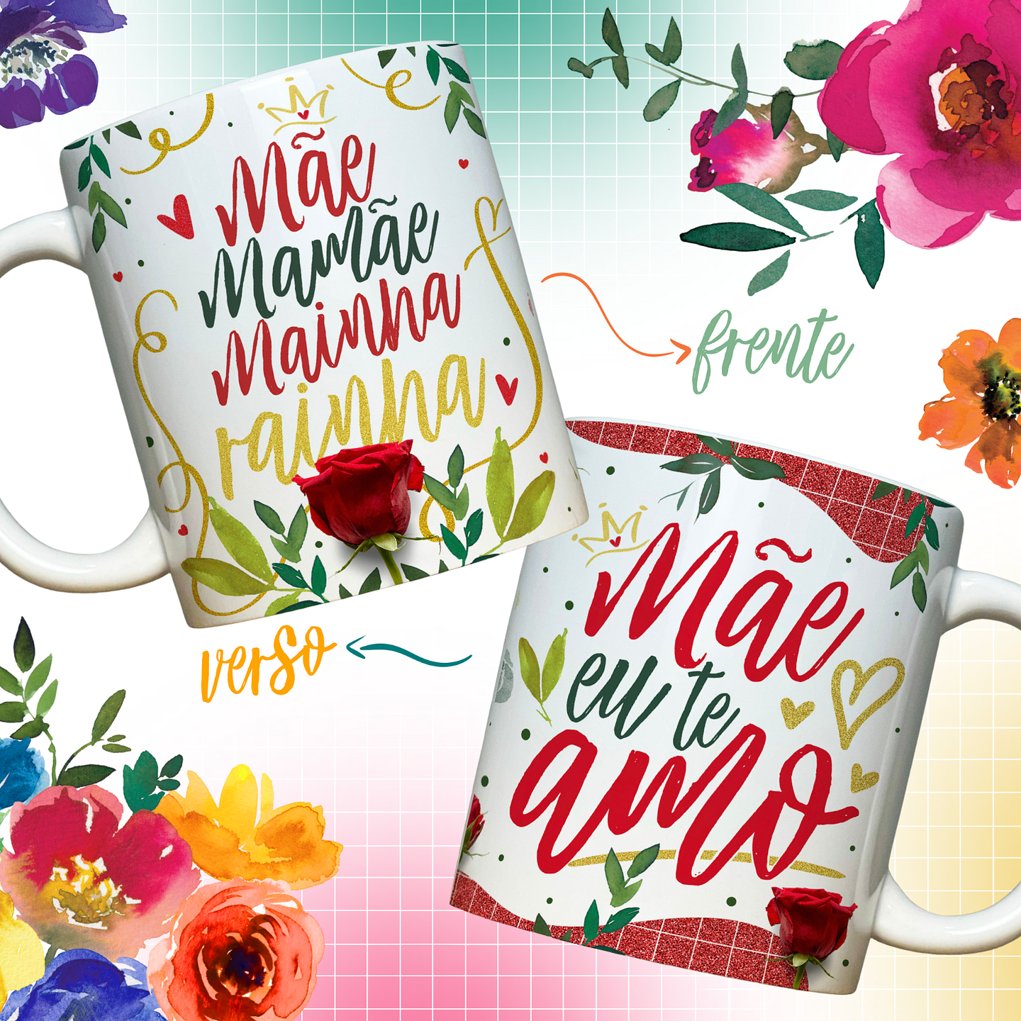 27 Artes para Caneca e Azulejo Dia das Mães Arquivo em Png 2