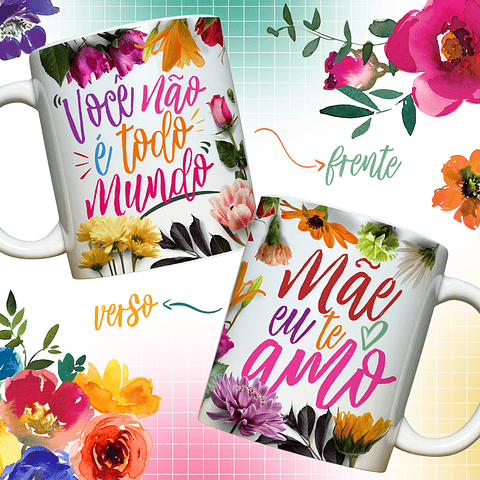 27 Artes para Caneca e Azulejo Dia das Mães Arquivo em Png