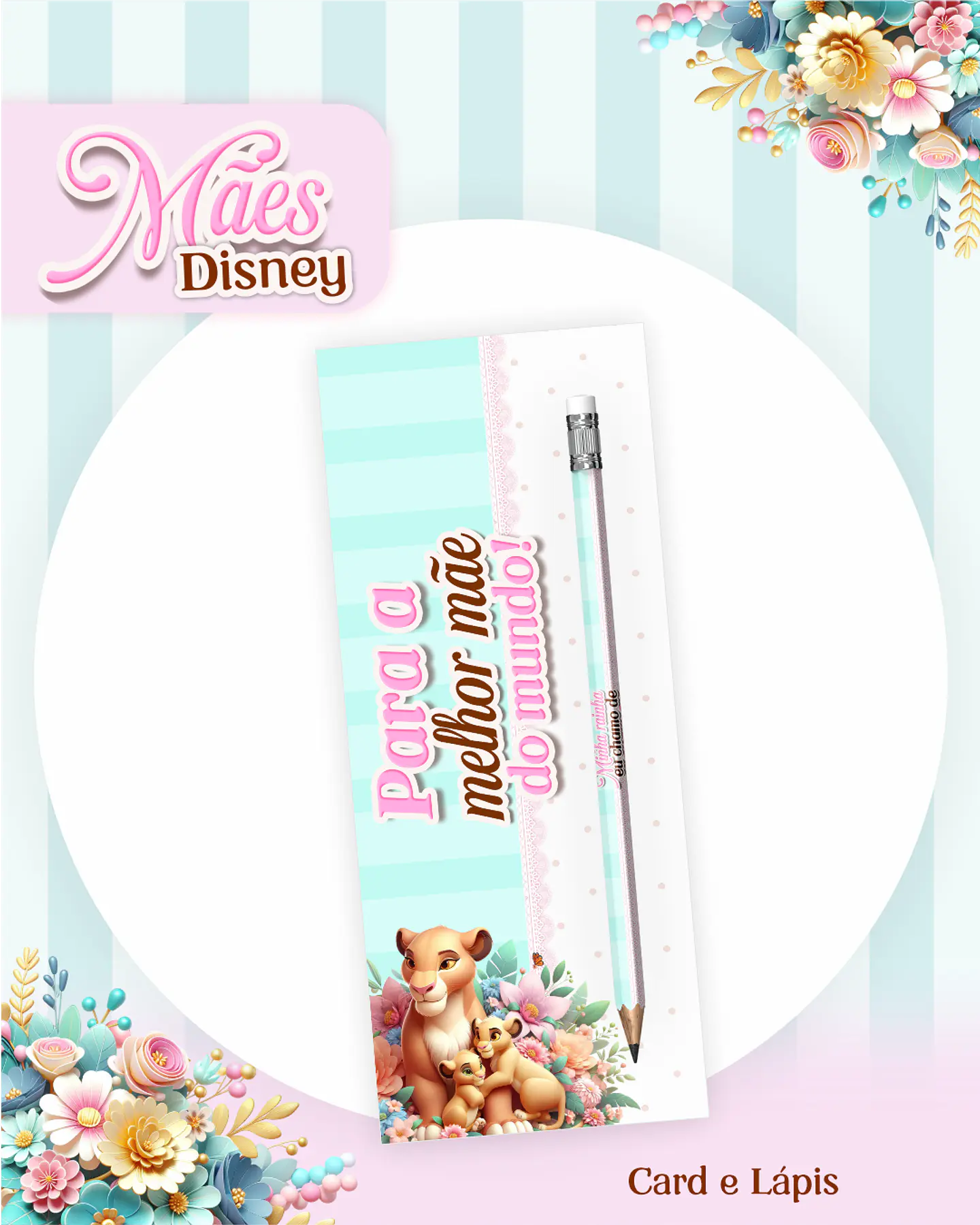 Kit Digital Dia das Mães Princesas da Disney Arquivos em Pdf  20
