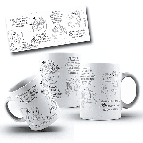 Arte Caneca Qualquer coisa que eu diga vai ser pouco demais - Naiara Azeredo Arquivo Editável