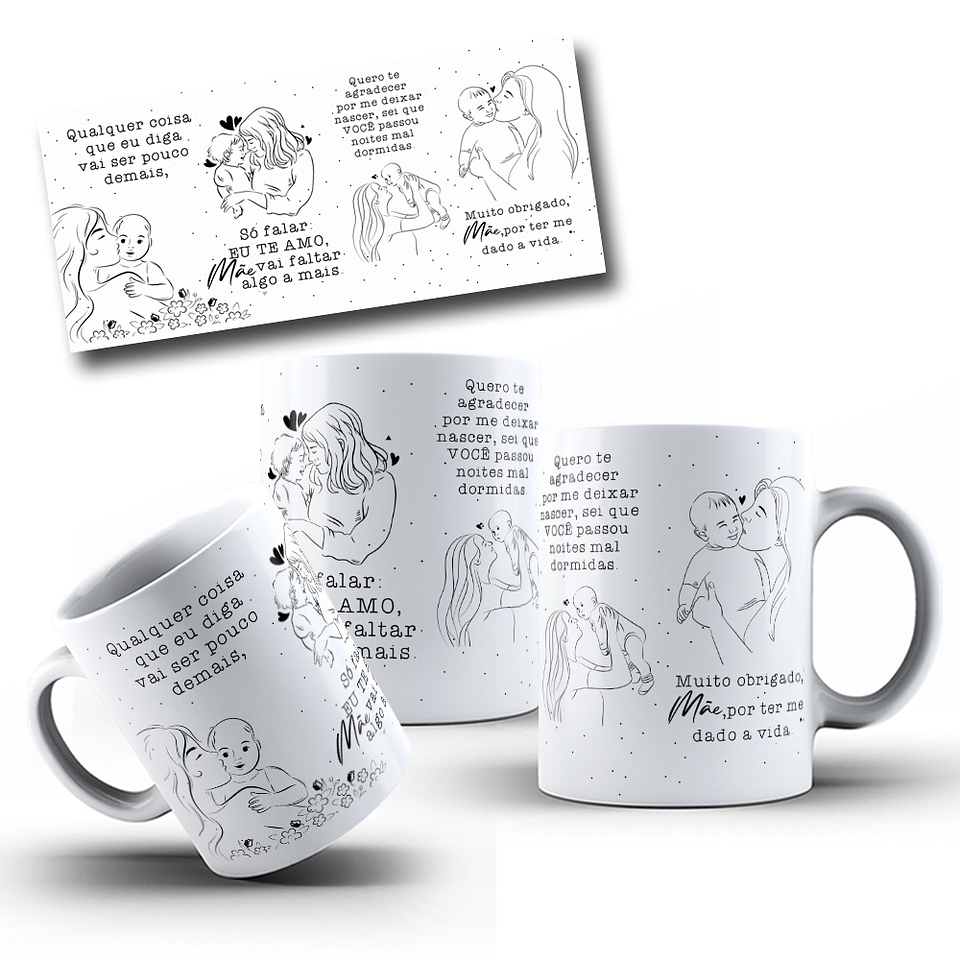 Arte Caneca Qualquer coisa que eu diga vai ser pouco demais - Naiara Azeredo Arquivo Editável 1