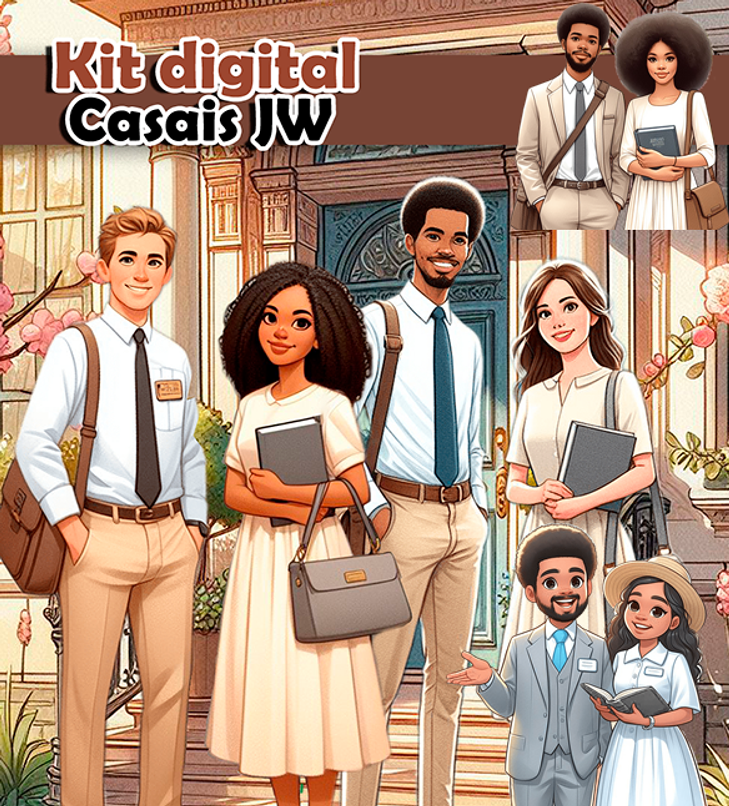 Kit Digital Casal Jw Arquivos em Png   1