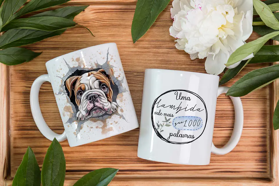 5 Artes para Caneca Pets Dogs 3D Arquivo em Editável 2