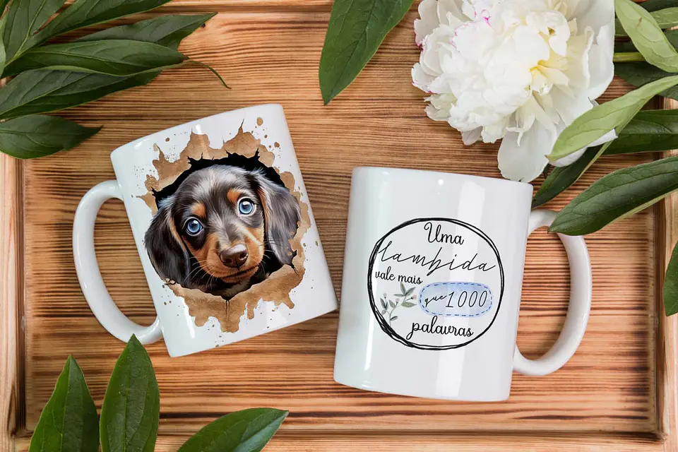 5 Artes para Caneca Pets Dogs 3D Arquivo em Editável 5