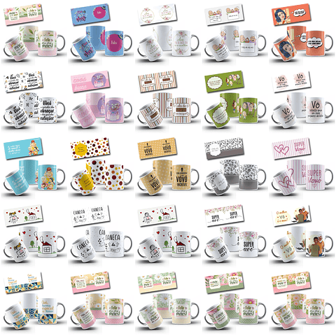 90 Artes para Caneca Dia dos Avós em Jpg