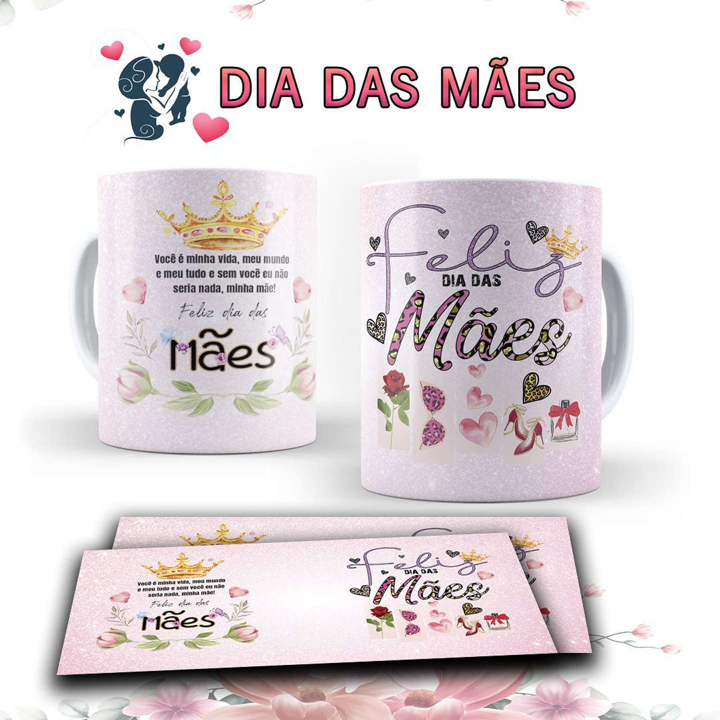 15 Artes para Caneca Dia das Mães Arquivo em Editável   6