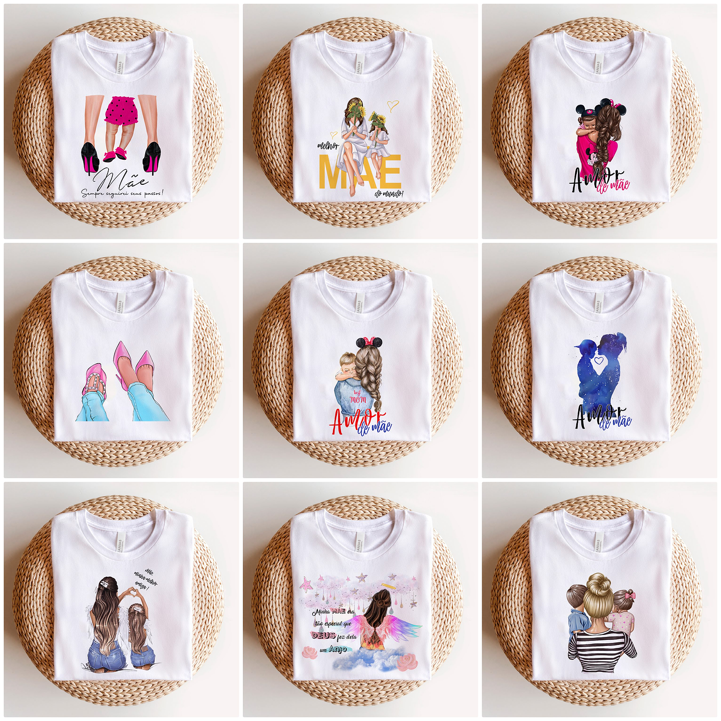 16 Artes para Camisa Mães e Filhos Arquivo em Editável 1