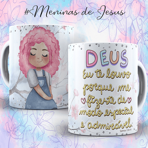 9 Artes para Caneca Menina de Jesus Arquivo em Editável 