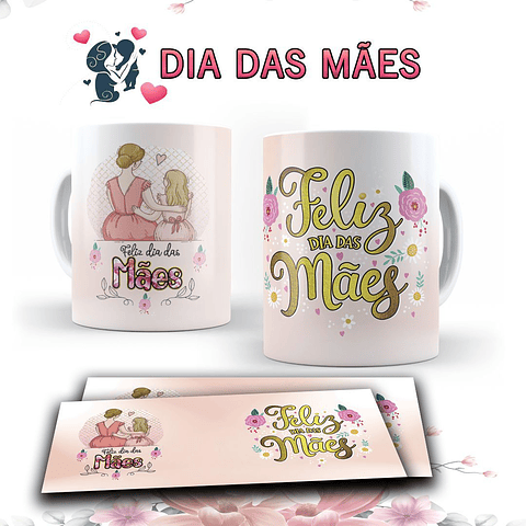 15 Artes para Caneca Dia das Mães Arquivo em Editável  