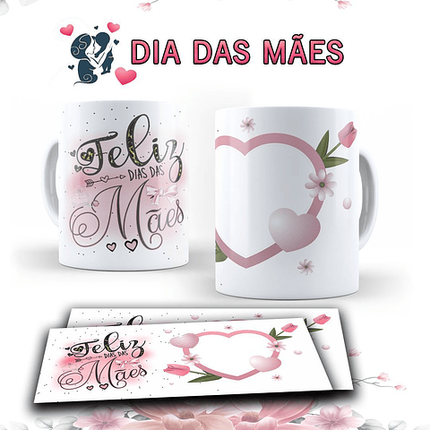 15 Artes para Caneca Dia das Mães Arquivo em Editável  