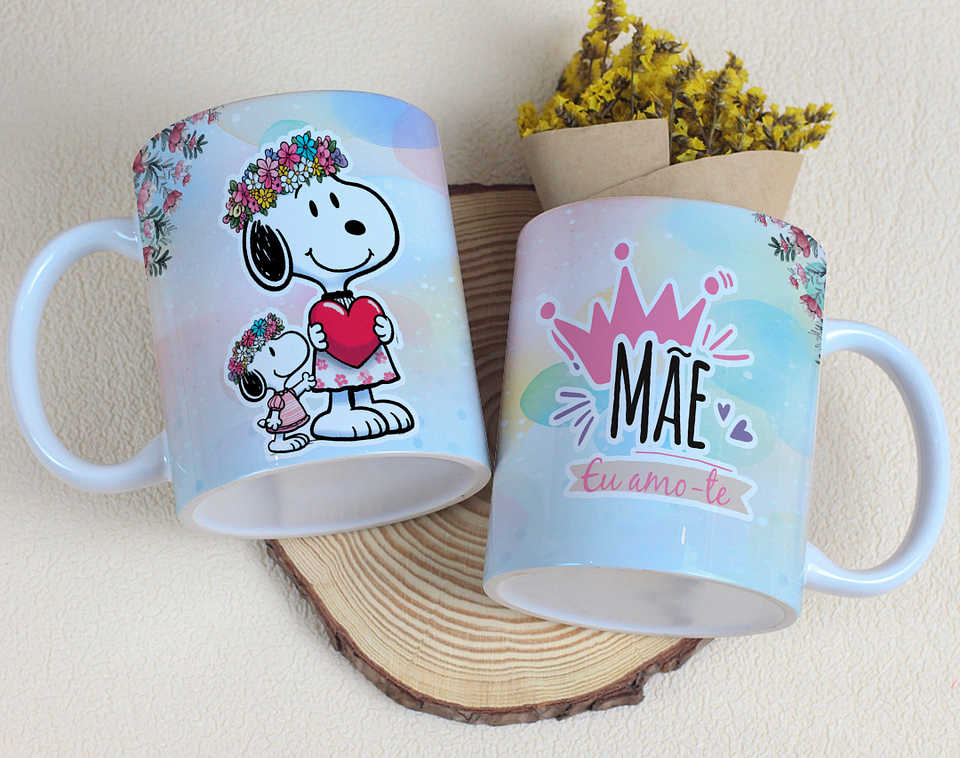 20 Artes para Canecas Snoopy Dia das Mães Arquivo Editável 7