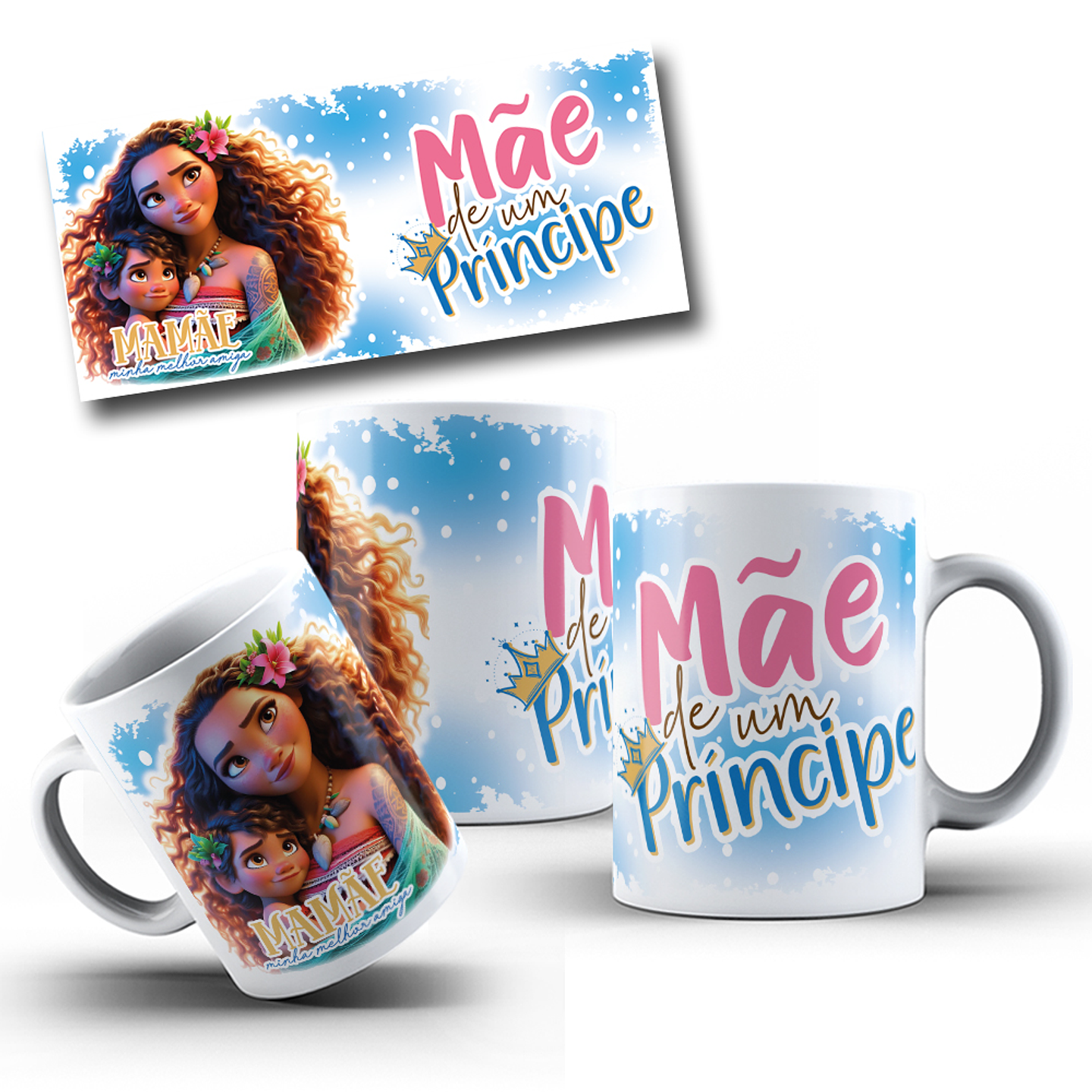 24 Artes para Canecas Dia das Mães Princesas da Disney Arquivo em Jpg 4