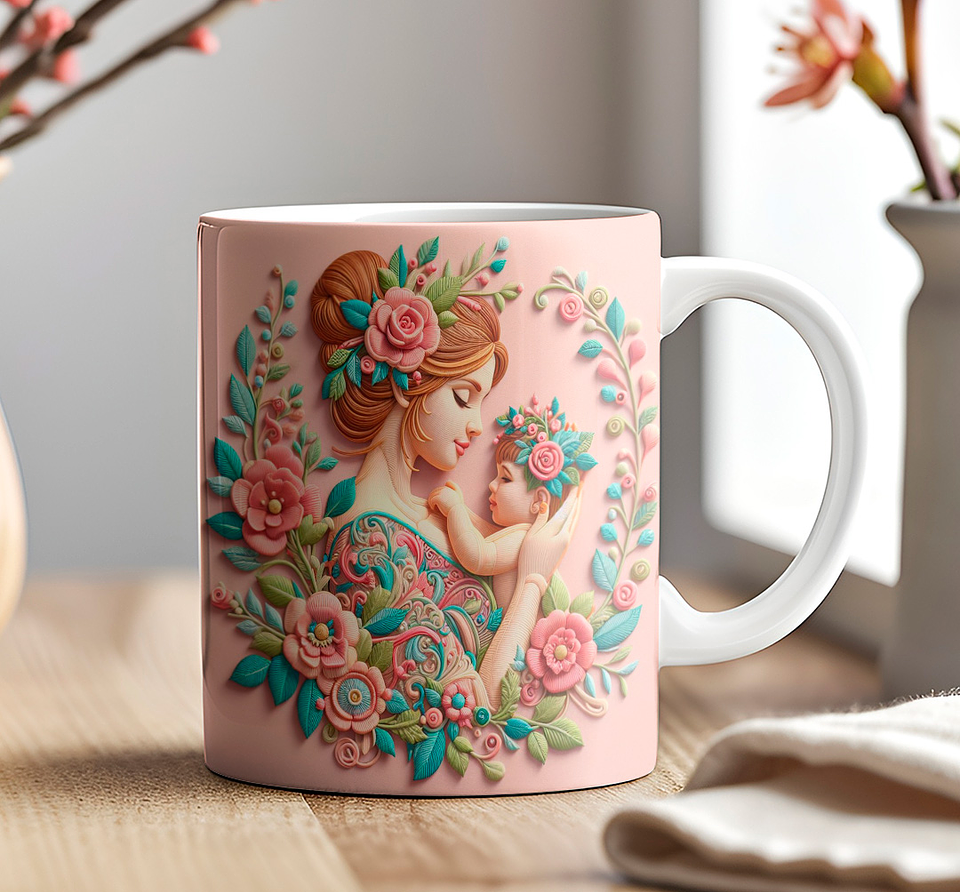 10 Artes Caneca Dia das Mães 3D Arquivo em Jpg 2