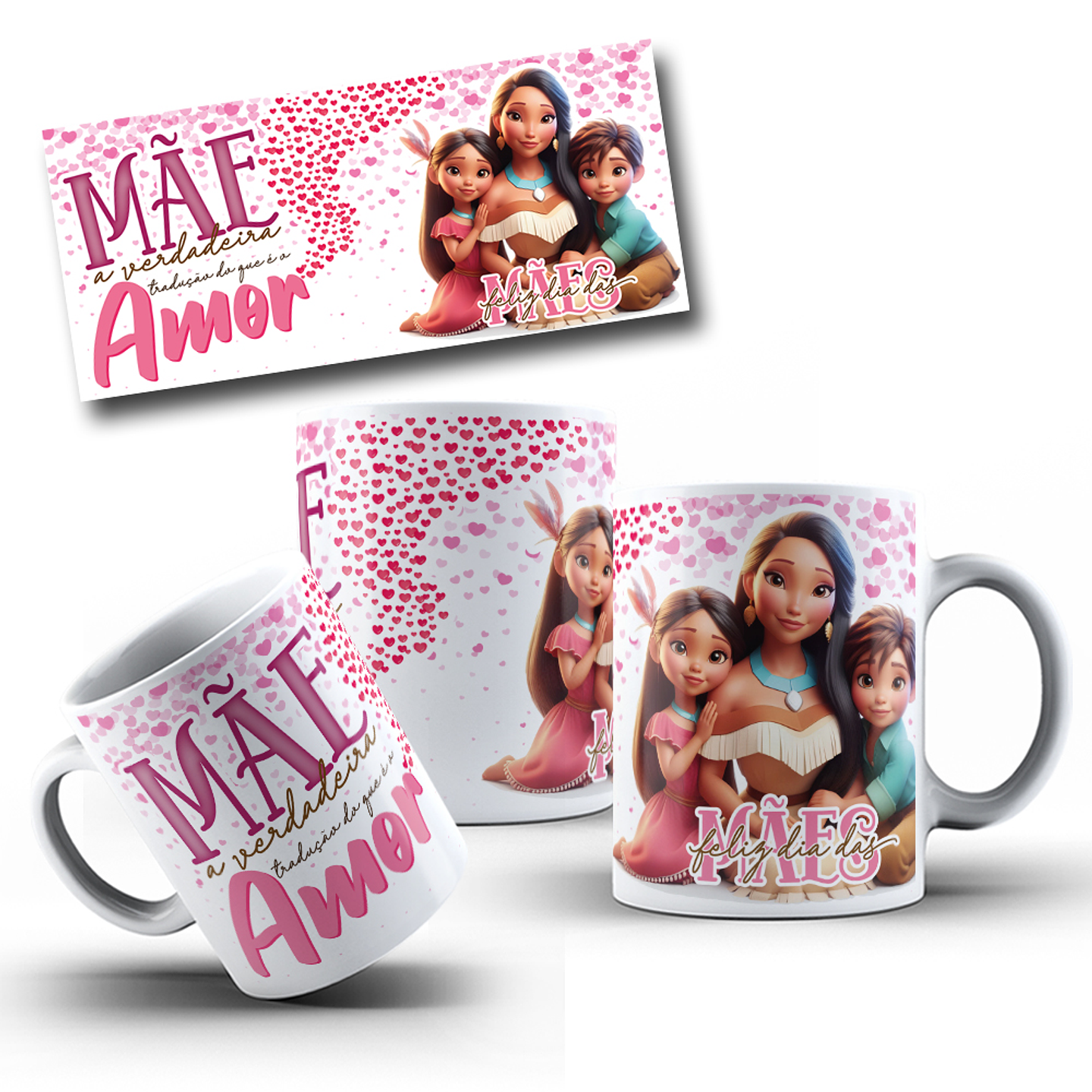 24 Artes para Canecas Dia das Mães Princesas da Disney Arquivo em Jpg 5