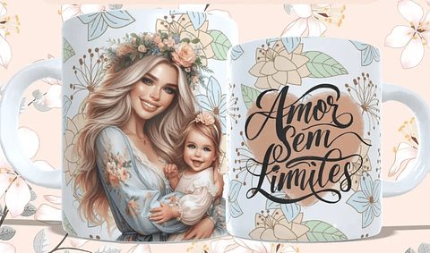 5 Artes para Caneca Dia das Mães Arquivo em Jpg