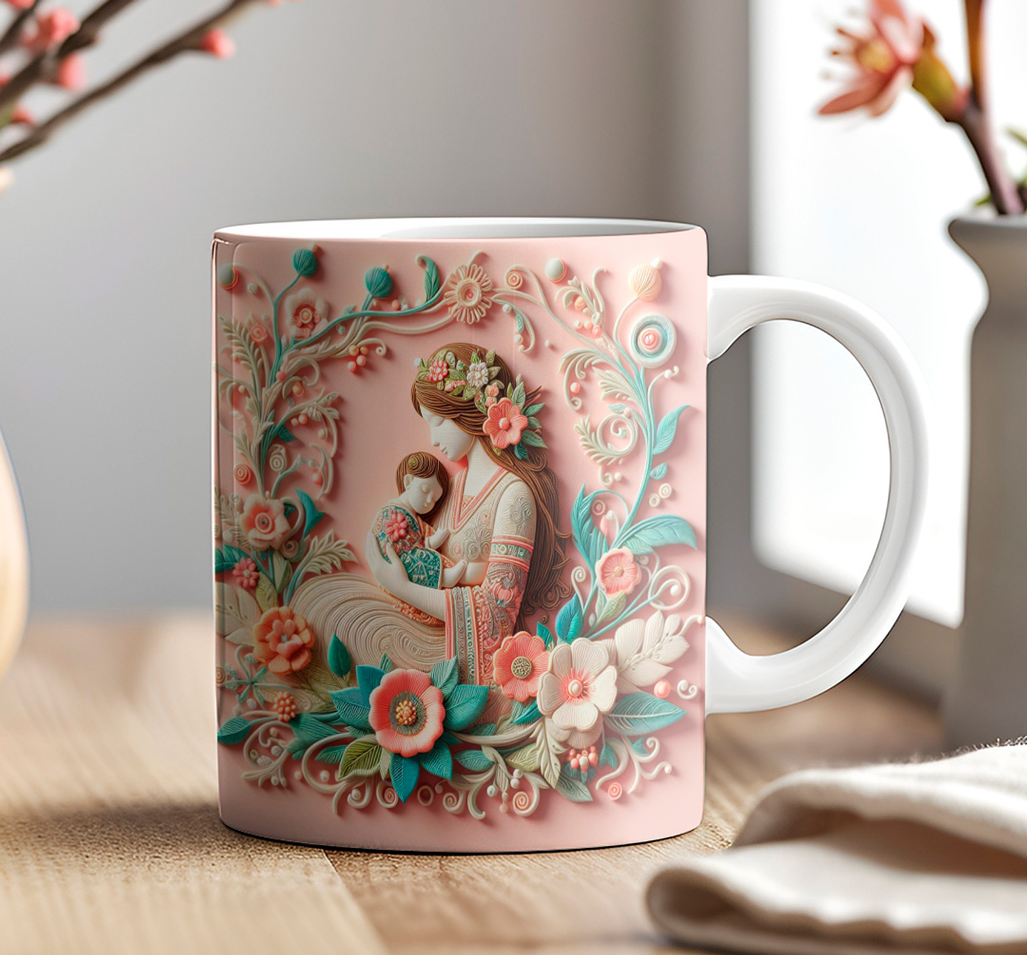 10 Artes Caneca Dia das Mães 3D Arquivo em Jpg 4