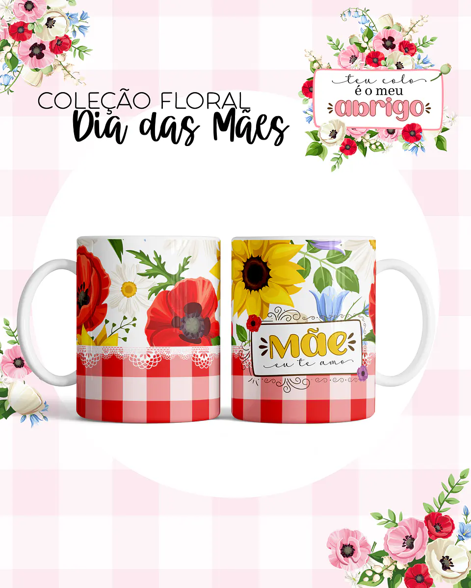 Kit Digital Floral Dia das Mães Arquivos em Png  4
