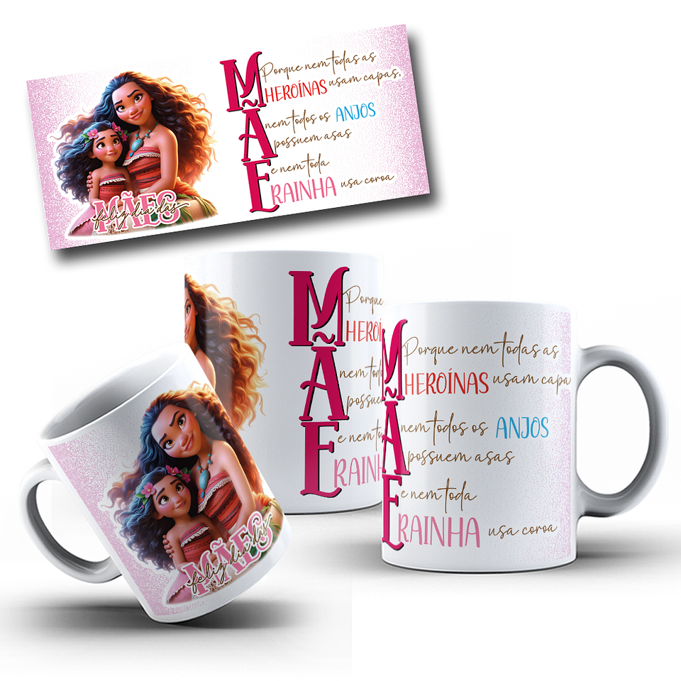 24 Artes para Canecas Dia das Mães Princesas da Disney Arquivo em Jpg 7