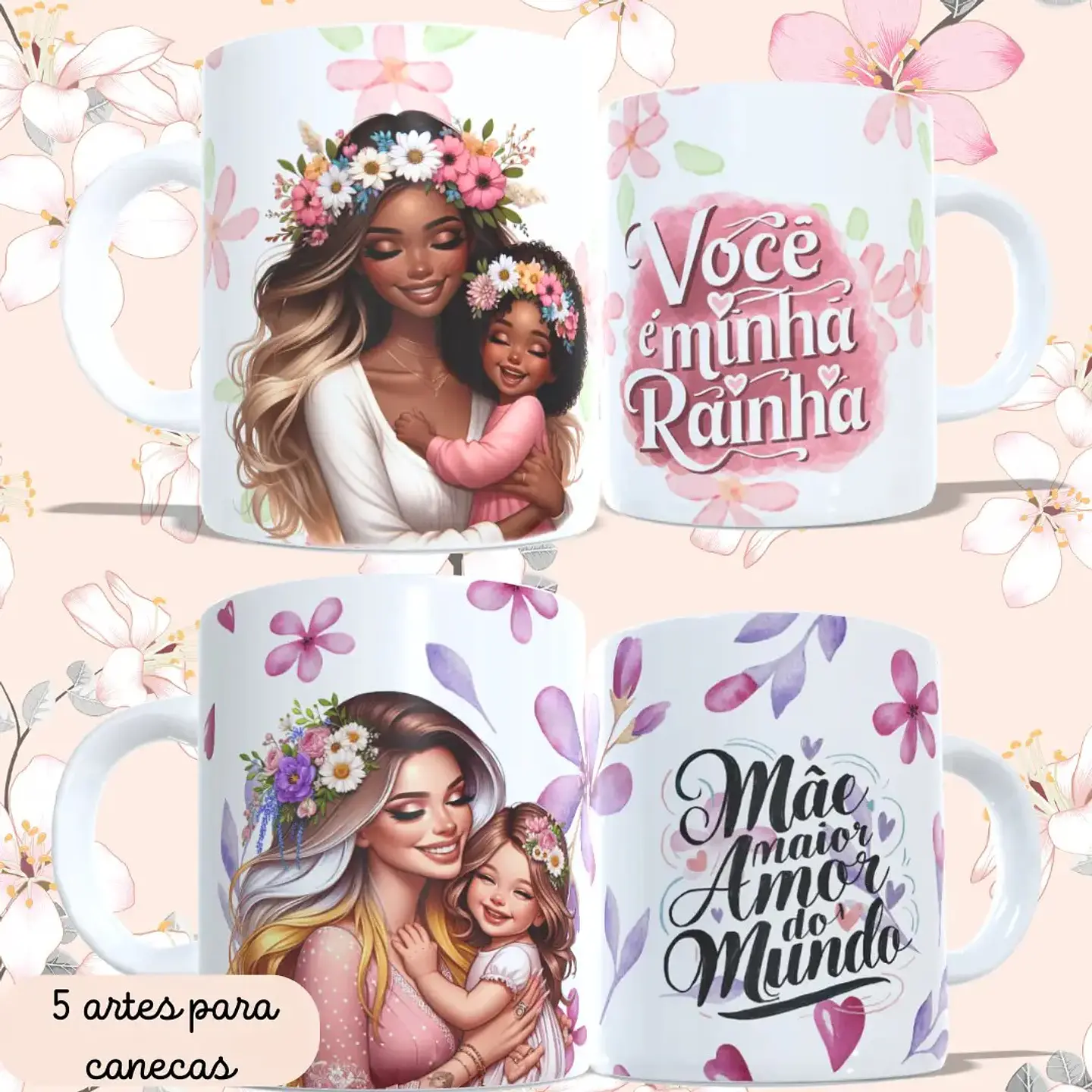 5 Artes para Caneca Dia das Mães Arquivo em Jpg 2