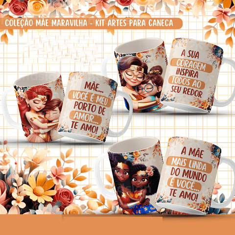 15 Artes para Caneca Mãe Maravilha Dia das Mães Arquivo em Jpg  