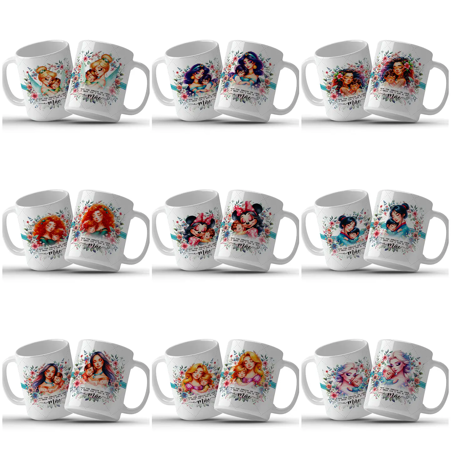 44 Artes para Caneca Princesas Dia das Mães Arquivo em Jpg   1