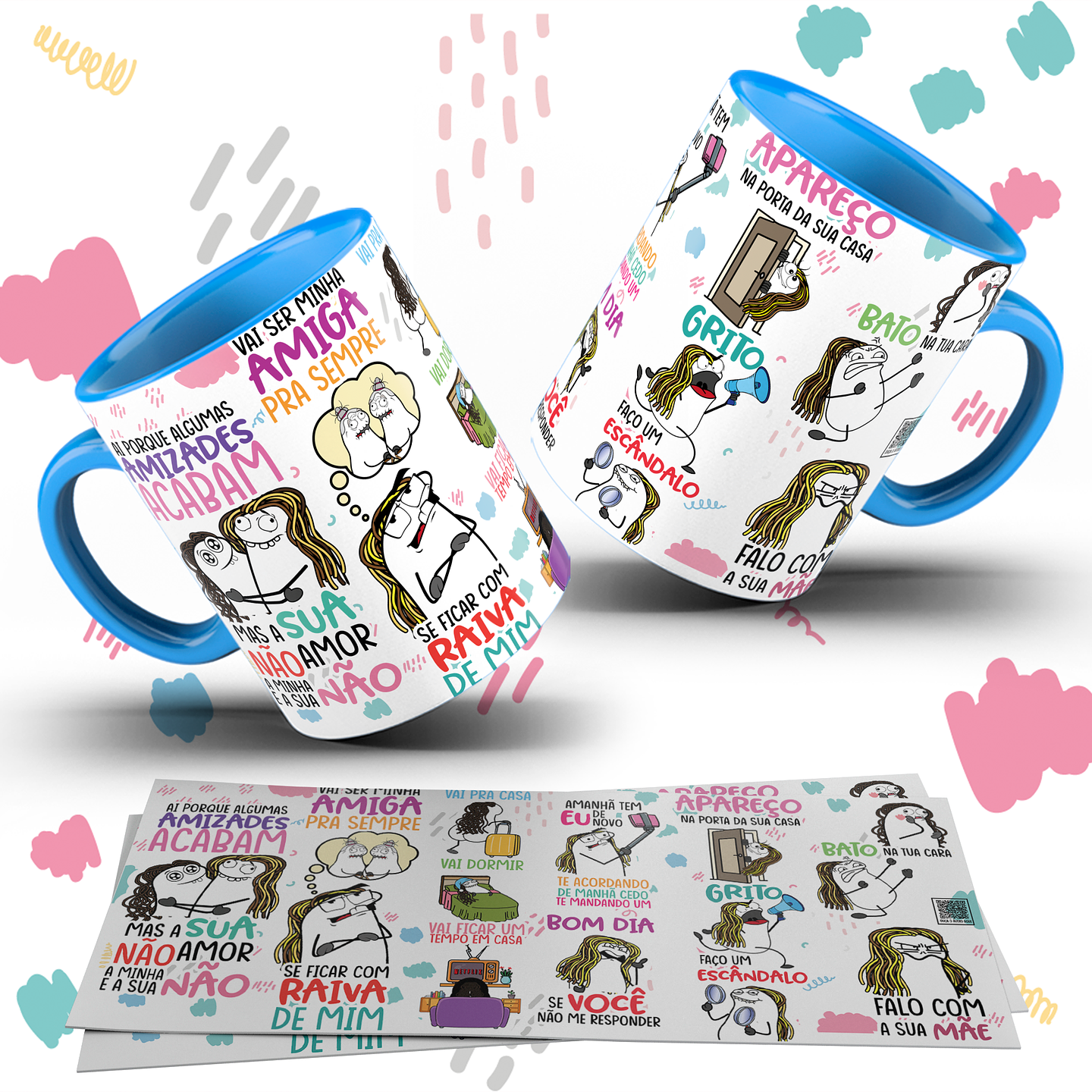 Arte Caneca Flork Ai porque algumas amizades acabam, mas a sua não amor Arquivo em Jpg 1