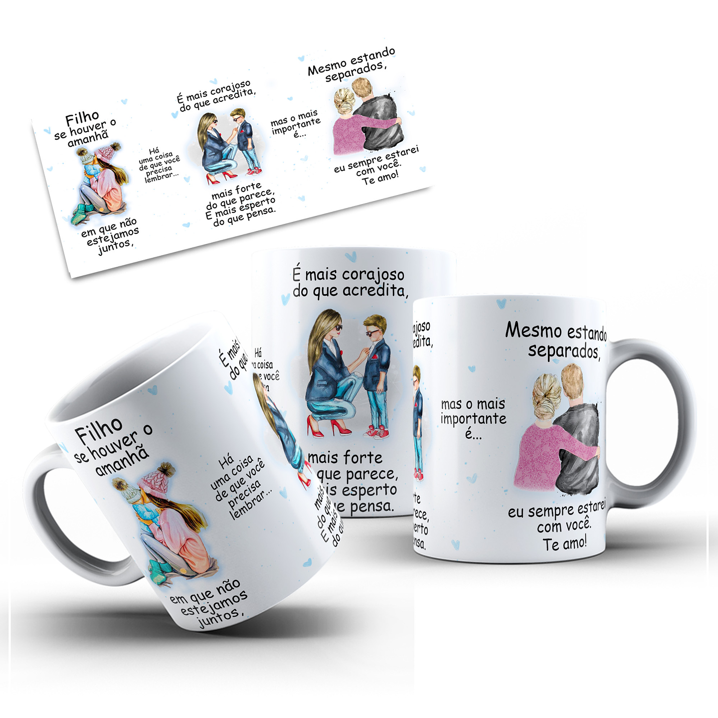 Artes Caneca Se Houver o amanhã em que não estejamos juntos - Mãe e Filho Arquivo Png  7