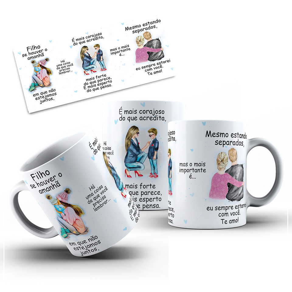 Artes Caneca Se Houver o amanhã em que não estejamos juntos - Mãe e Filho Arquivo Png  7