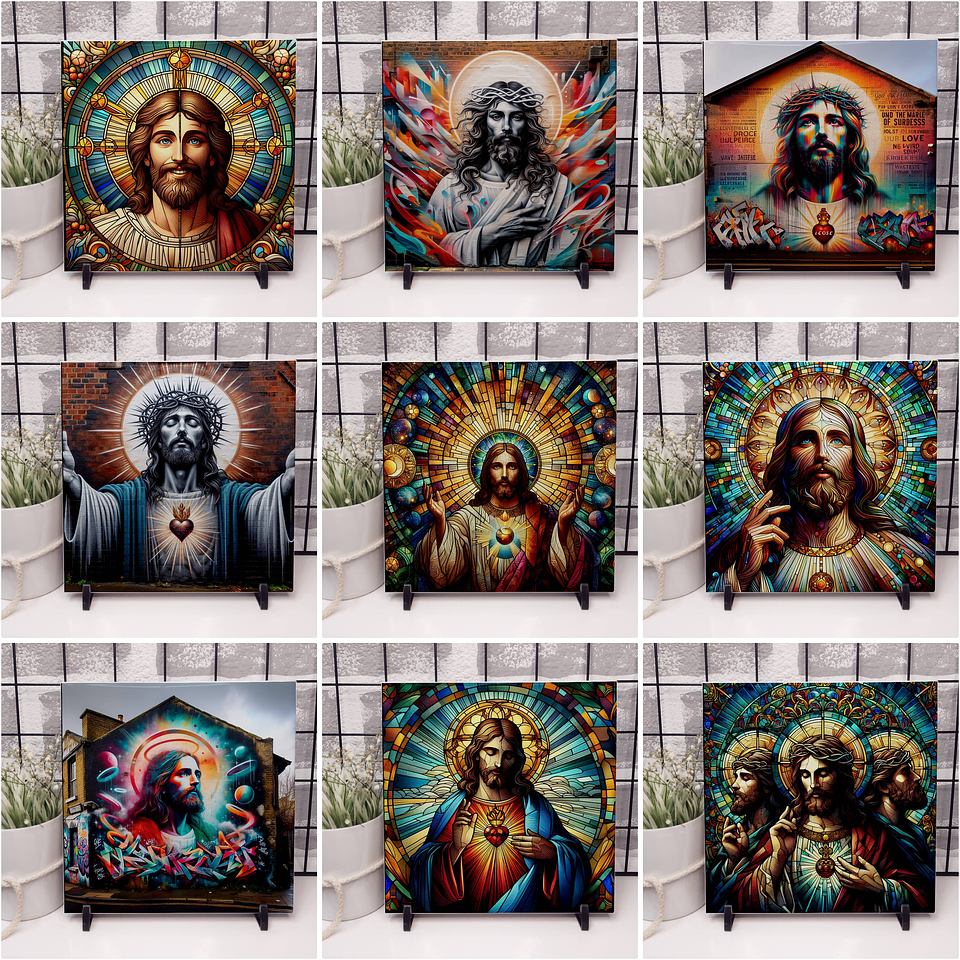 27 Artes para Azulejo Religioso Jesus Católico Arquivos em Jpg  1