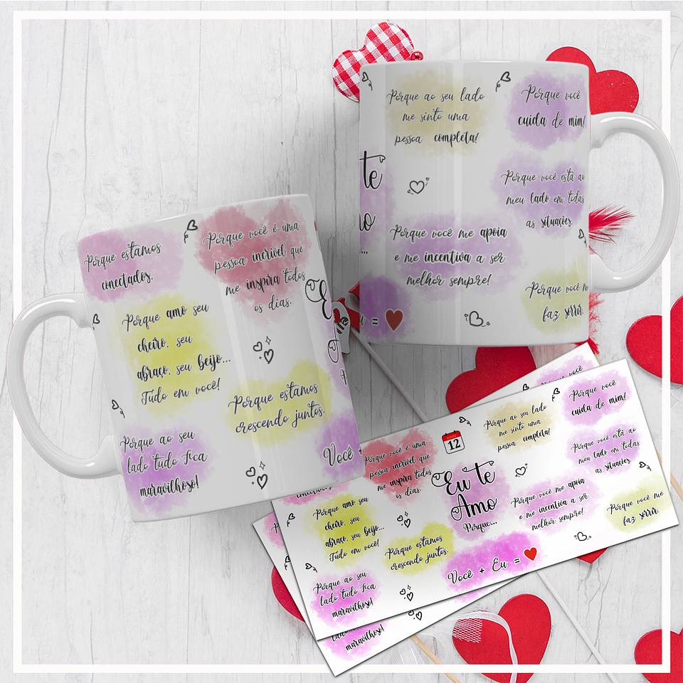 12 Artes para Caneca Dia dos Namorados Arquivos Editáveis + Jpg  1
