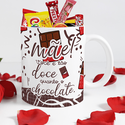 28 Artes para Caneca Dia da Mães Chocolate Arquivos Editável + Jpg