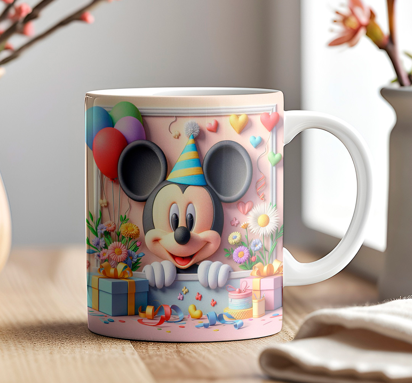 9 Artes para Caneca Aniversário Disney 3d Arquivos em Jpg 2