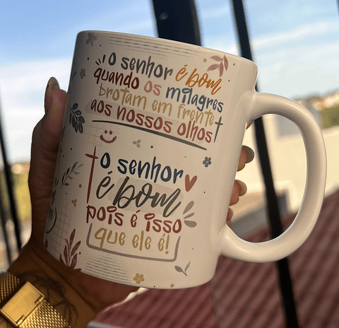 8 Artes para Caneca O senhor é bom quando os milagres brotam em frente aos nossos olhos Arquivos em Jpg
