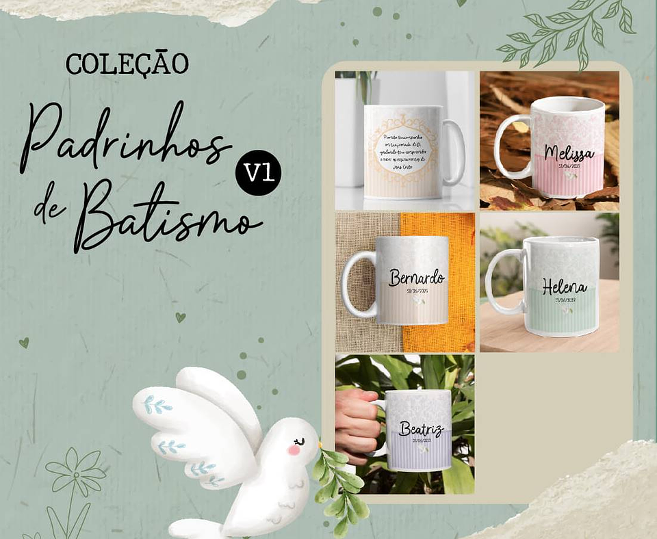 5 Artes para Caneca Padrinhos de Batismo Arquivos em Jpg 1