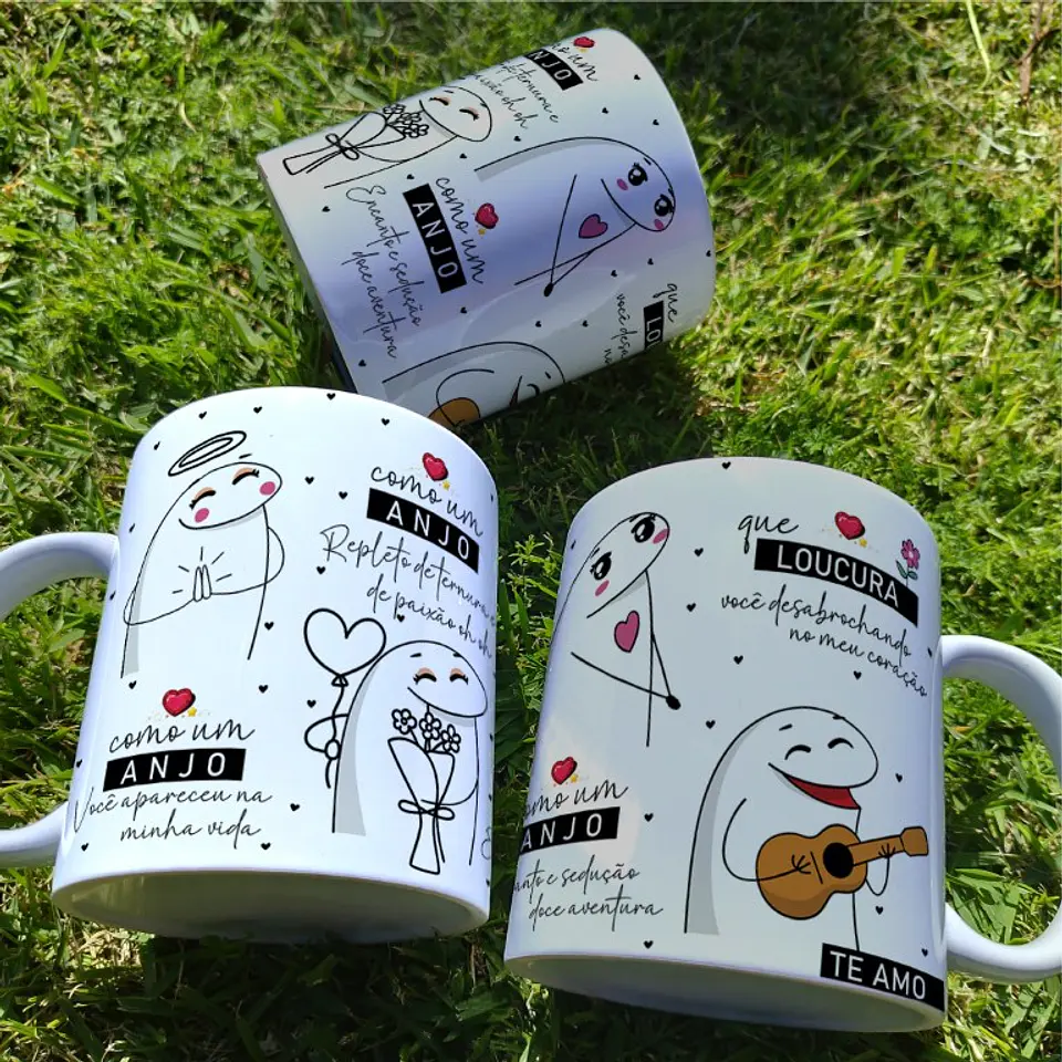 Arte Caneca Flork Como um anjp você apareceu na minha vida Arquivo Editável 1