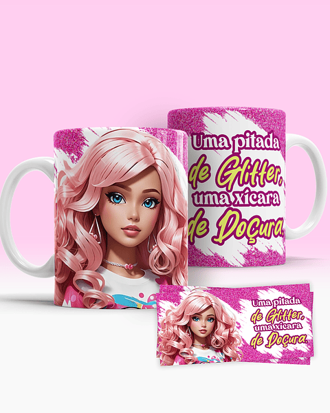 6 Artes Caneca Barbie Arquivos Editável