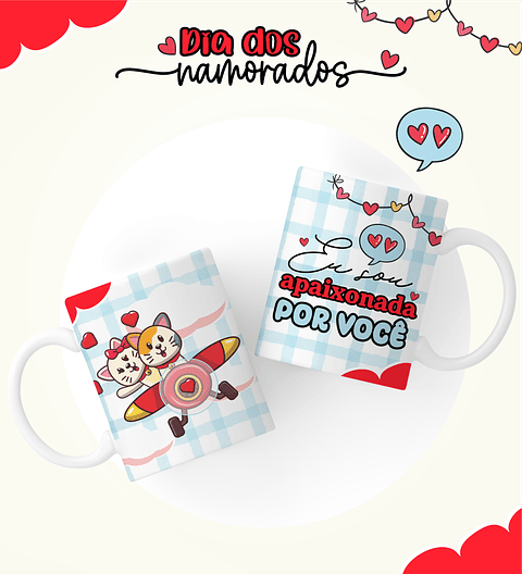 6 Artes Caneca Dia dos Namorados Arquivos Editável 
