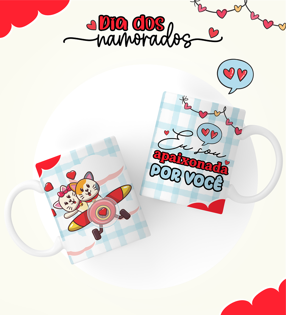 6 Artes Caneca Dia dos Namorados Arquivos Editável  1