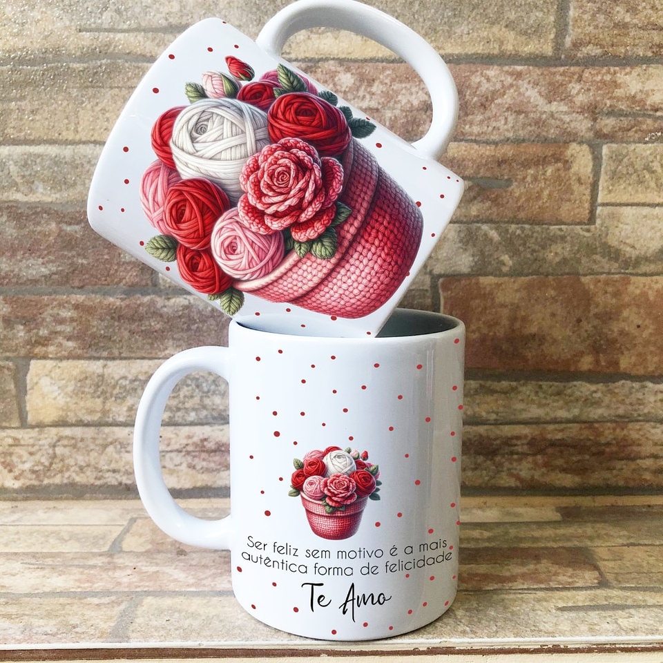 5 Artes Caneca Dia dos Namorados Croche Arquivos Editável 5