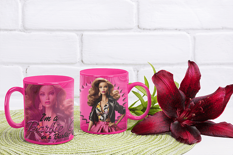 10 Artes Caneca Barbie Arquivos Editável 