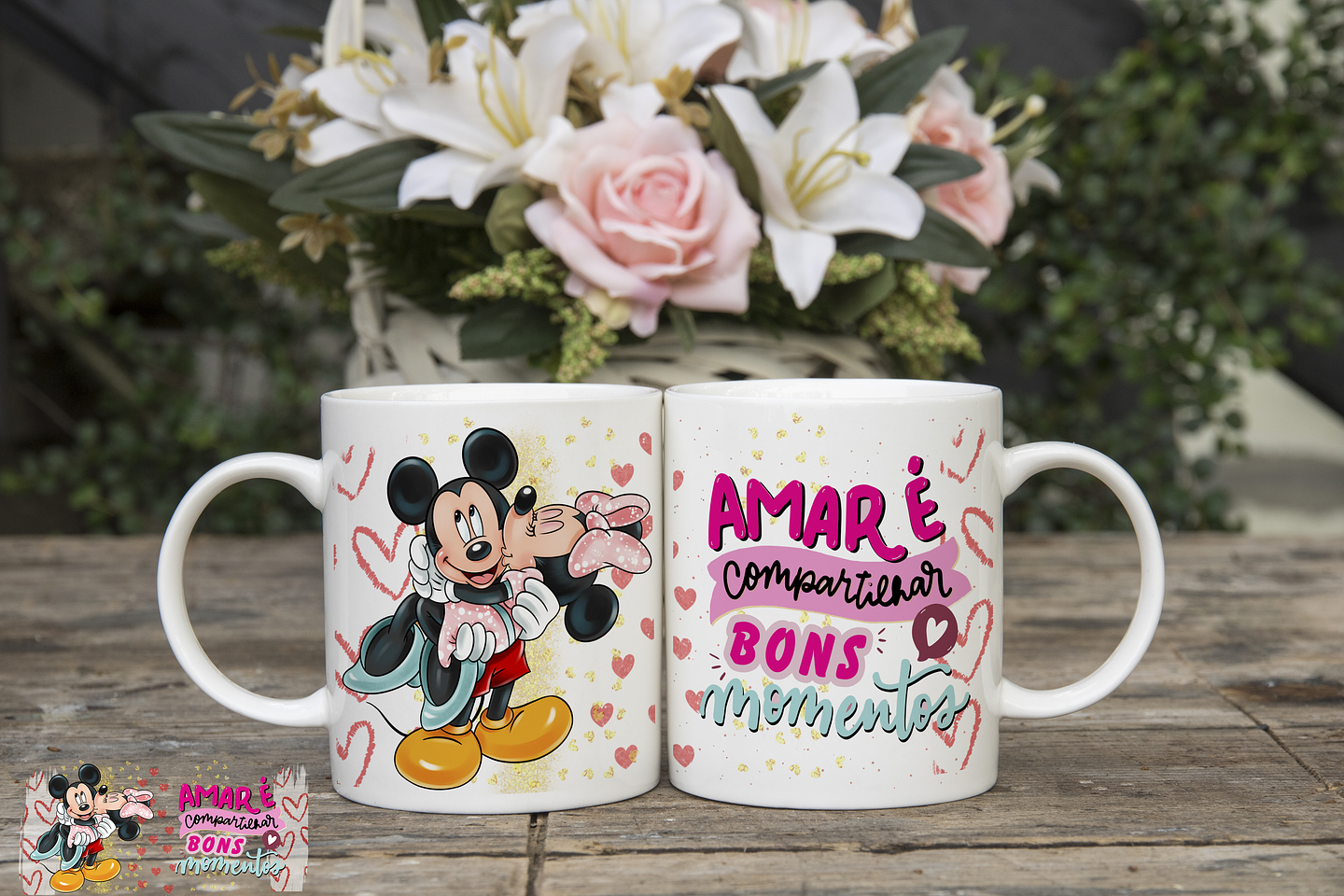 6 Artes Caneca e Camisa Dia dos Namorados Mickey e Minnie Arquivos Editável  3
